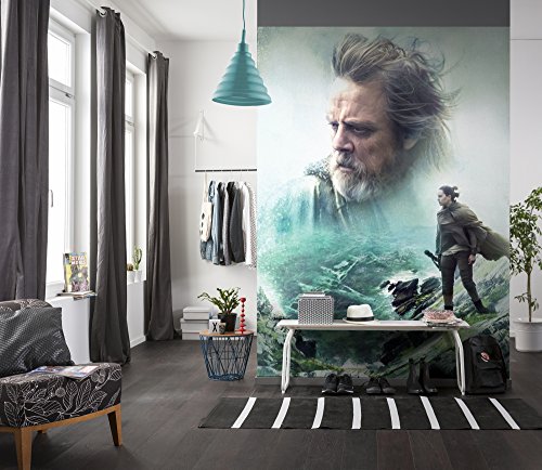 Komar Star Wars Fototapete | THE LAST JEDI | 184 x 254 cm | Tapete, Wand Dekoration, Luke Skywalker, Rey, EPS8, Kinderzimmer | 4-438 von Komar