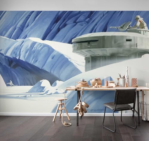 Komar Vlies Fototapete Star Wars Classic RMQ Hoth Echo Base | Größe: 500 x 250 cm (Breite x Höhe), Bahnbreite 50 cm | Tapete, Wandbild, Dekoration, Kinderzimmer, | DX10-056, blau, weiß von Komar