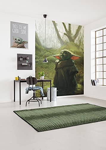 Komar Star Wars Vlies Fototapete - Mandalorian Grogu Acrylic - Größe: 200 x 280 cm (Breite x Höhe) - Baby Yoda, Kindertapete, Kinderzimmer, Tapete - IADX4-018 von Komar