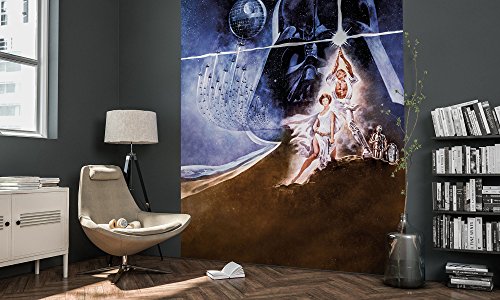 Komar Star Wars Vlies Fototapete POSTER CLASSIC | 200x250cm | Tapete, Wand Dekoration, Retro, Leia, Luke, Kinderzimmer | 008-DVD2 von Komar