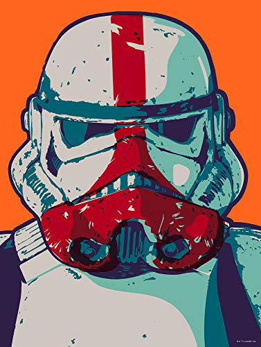 Komar 50 x 70 cm Star Wars Mandalorian Pop Art Stormtrooper | Baby Yoda, Dekoration, Wandbild, Poster, Kunstdruck | Größe Rahmen | WB-SW-018-50x70, Bunt von Komar