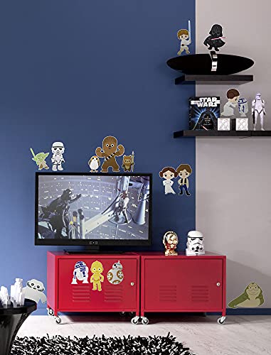 Komar Star Wars Wandtattoo Star Wars Little Heroes - 50 x 70 cm (Breite x Höhe) - 15 Teile - Yoda, Stormtrooper, Deco-Sticker, Wandaufkleber, Wandsticker, Wanddeko, Kinderzimmer - 14095h von Komar