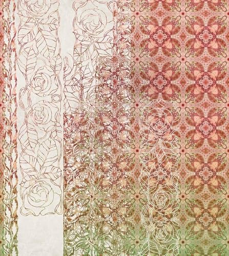 Komar Vlies Fototapete ART NOUVEAU ROUGE | Tapete, XXL, Dekoration, Jugendstil, Schlafzimmer, Wohnzimmer, Büro, Flur | Größe 250 x 280 cm (Breite x Höhe) | HX5-039 von Komar
