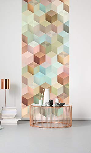 Komar Vlies Fototapete CUBES PANEL, 100 x 250 cm (Breite x Höhe), Tapete, Schlafzimmer, Wohnzimmer, Flur, Design, Dekoration, Wanddeko, von Komar