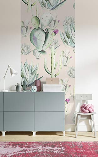 Komar Vlies Fototapete - Cactus Rose Panel - Größe 100 x 250 cm (Breite x Höhe) - Wand Cactus Tapete Wohnzimmer Schlafzimmer Büro Flur Dekoration Wandbild - P045A-VD1 von Komar