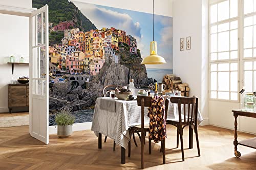 Komar Vlies Fototapete - Cinque Terre - Größe 368 x 248 cm, 4 Teile inklusive Kleister - Tapete, Wohnzimmer, Schlafzimmer von Komar