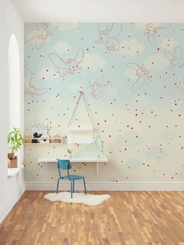 Komar Vlies Fototapete - Disney Dumbo Clouds - Größe 250 x 250 cm - Tapete, Kinderzimmer, Kindertapete Komar Vlies Fototapete - Disney Dumbo Clouds - Größe 250 x 250 cm - Tapete, Kinderzimmer, Kindertapete von Komar