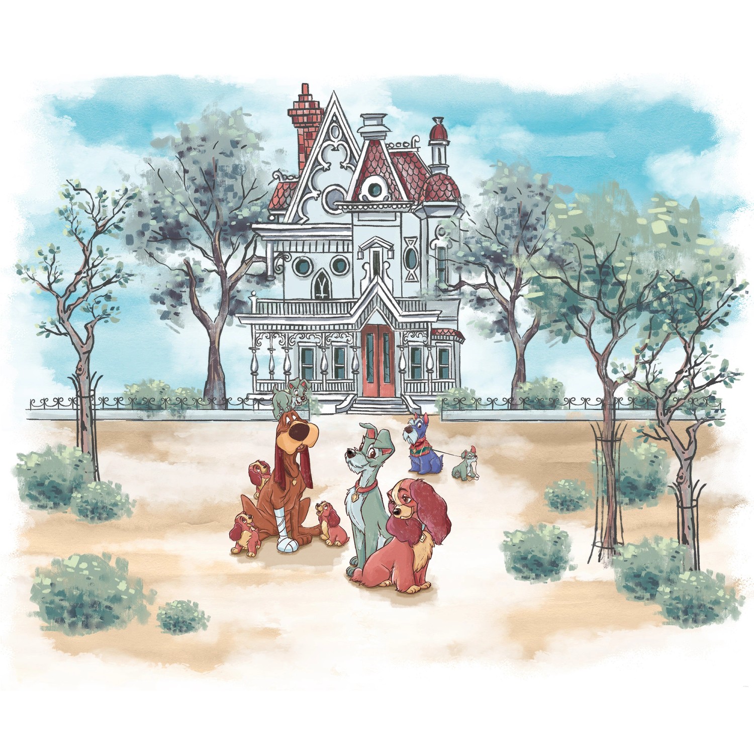 Komar Vlies Fototapete Disney Lady and the Tramp Sweet Home Bunt Komar Vlies Fototapete Disney Lady and the Tramp Sweet Home Bunt von Komar