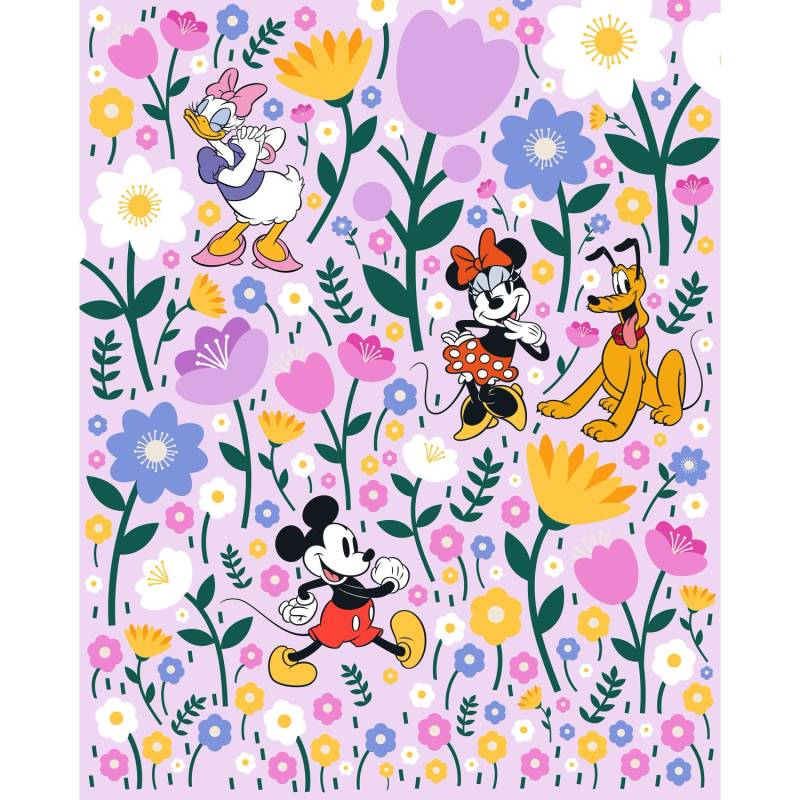 Komar Vlies Fototapete Disney Mickey und Minnie Mouse Botanical Spring Bunt von Komar