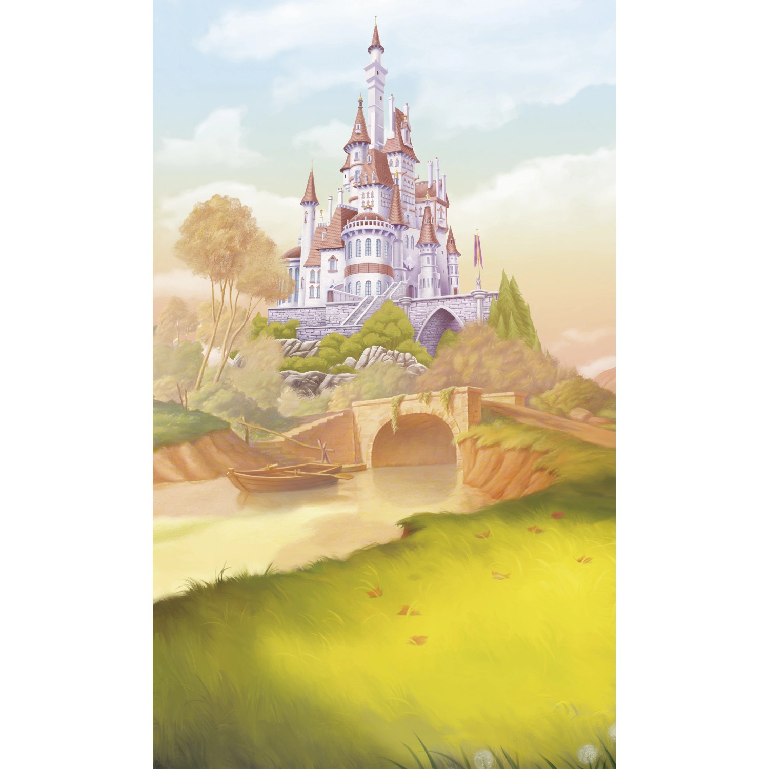 Komar Vlies Fototapete Disney Princess Belle Castle River Bunt Komar Vlies Fototapete Disney Princess Belle Castle River Bunt von Komar