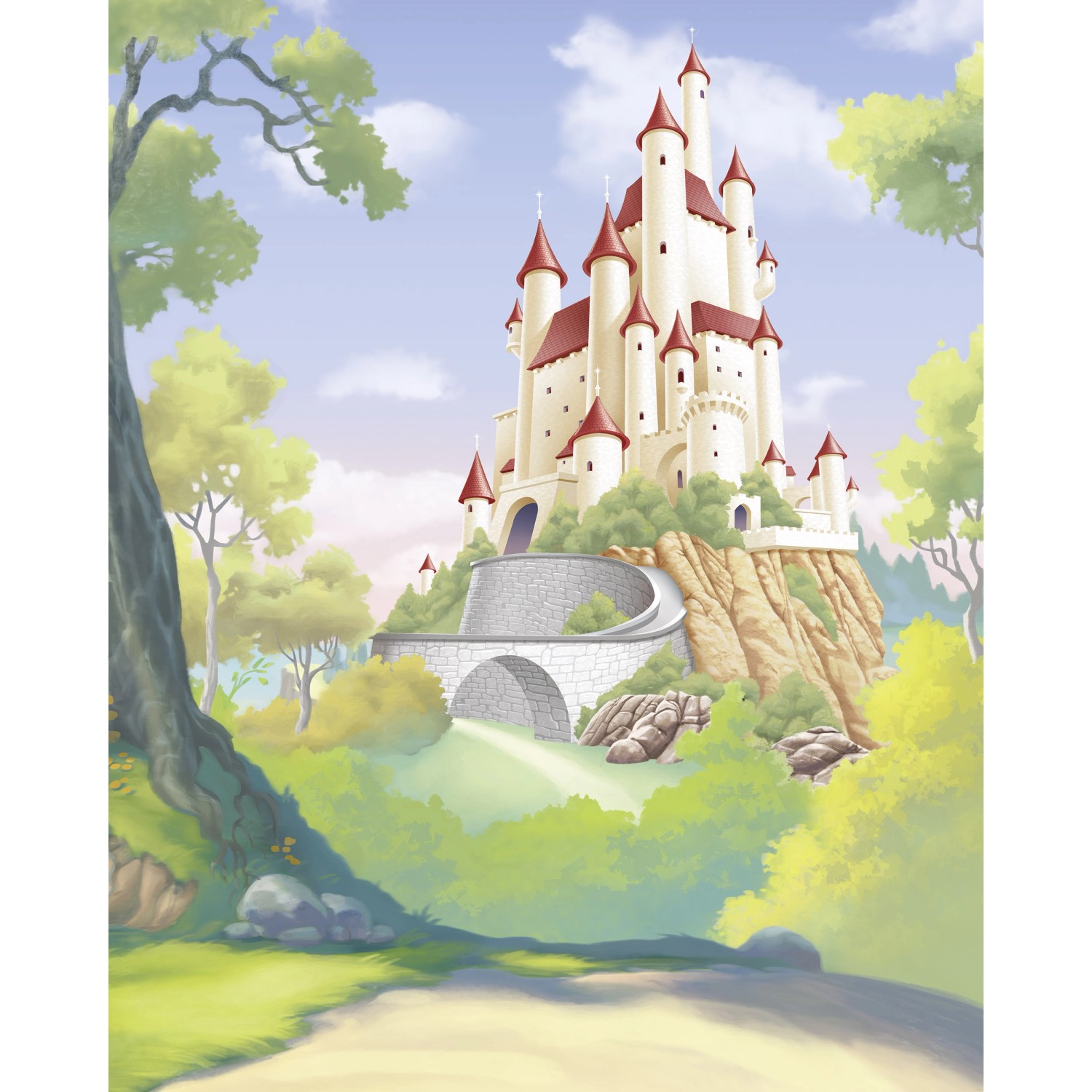 Komar Vlies Fototapete Disney Princess Snow White Castle Bunt Komar Vlies Fototapete Disney Princess Snow White Castle Bunt von Komar