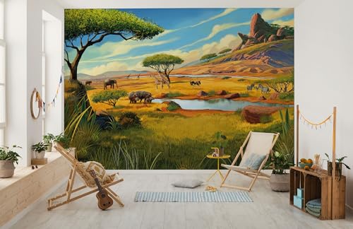 Komar Vlies Fototapete - Disney The Lion King Savanna - Größe 350 x 250 cm - Tapete, Kinderzimmer, Kindertapete Komar Vlies Fototapete - Disney The Lion King Savanna - Größe 350 x 250 cm - Tapete, Kinderzimmer, Kindertapete von Komar