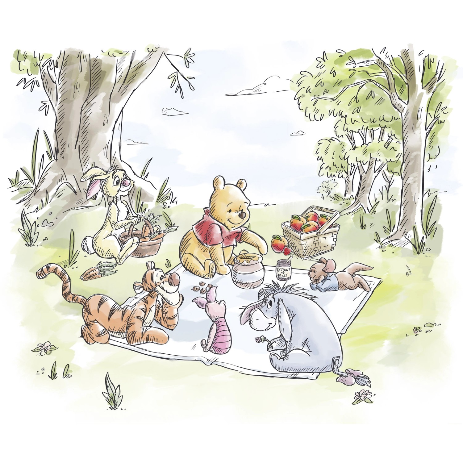 Komar Vlies Fototapete Disney Winnie The Pooh Nice For Picnics Bunt Komar Vlies Fototapete Disney Winnie The Pooh Nice For Picnics Bunt von Komar