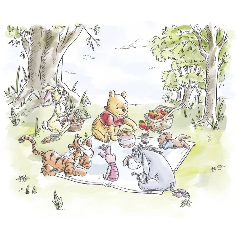 Komar Vlies Fototapete Disney Winnie The Pooh Nice For Picnics Bunt von Komar