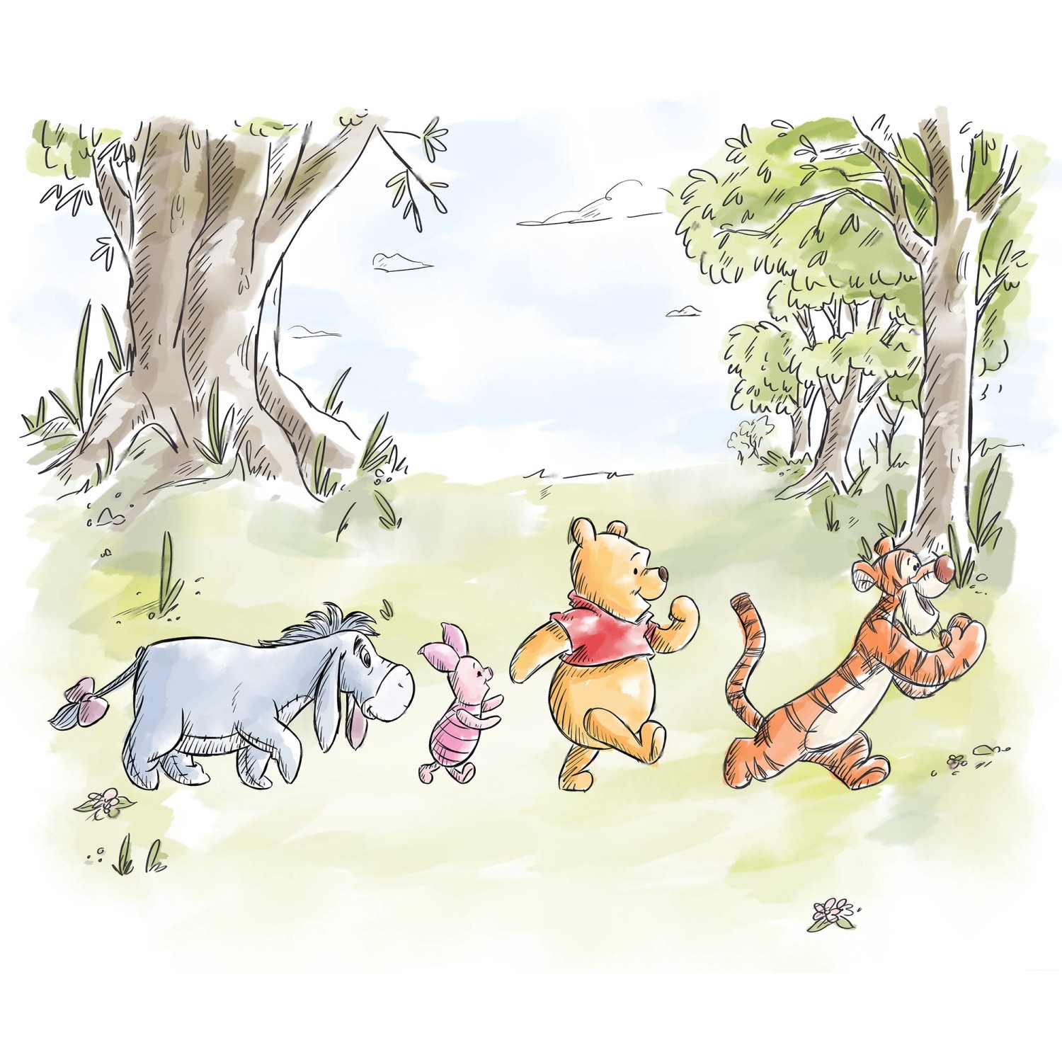 Komar Vlies Fototapete Disney Winnie the Pooh Walk Together Bunt Komar Vlies Fototapete Disney Winnie the Pooh Walk Together Bunt von Komar