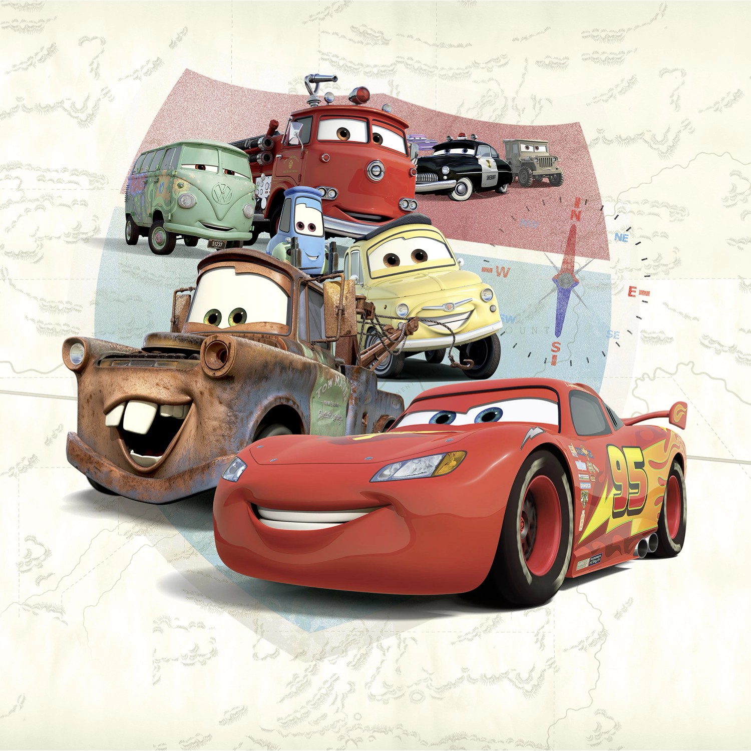 Komar Vlies Fototapete Disney and Pixar Cars Open Road Bunt Komar Vlies Fototapete Disney and Pixar Cars Open Road Bunt von Komar