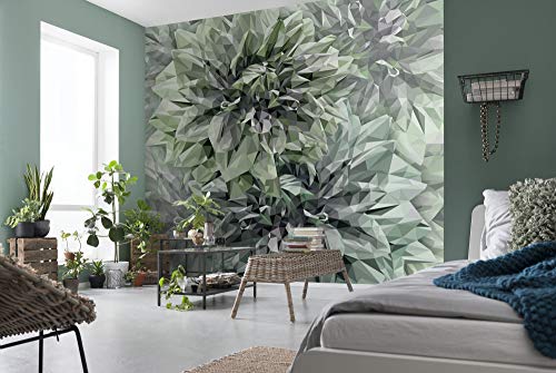 Komar Vlies Fototapete Emerald Flowers - Wohnzimmer, Schlafzimmer, Dekoration, Tapete, Größe: 300 x 280 cm (Breite x Höhe) - 6 Bahnen - Bahnbreite 50 cm von Komar