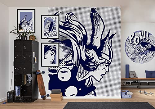 Komar Vlies Fototapete - Legend of Thor - Größe 200 x 250 cm (Breite x Höhe) - Marvel, Kinderzimmer, Kindertapete, Tapete von Komar
