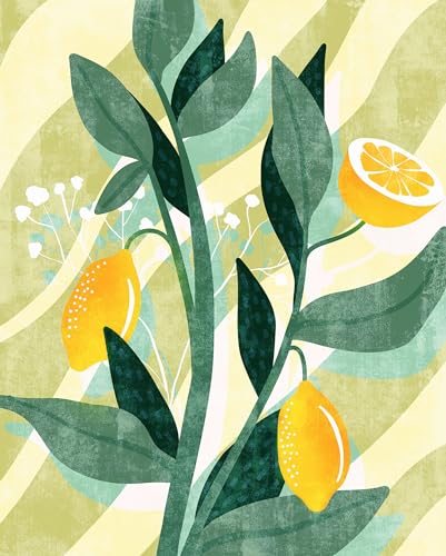 Komar Vlies Fototapete - Lemon Fresh - Größe: 200 x 250 cm (Breite x Höhe) - Zitronen, Tapete, Design, Wohnzimmer, Wanddekoration, Schlafzimmer, Blumen, floral - LJX4-015 von Komar
