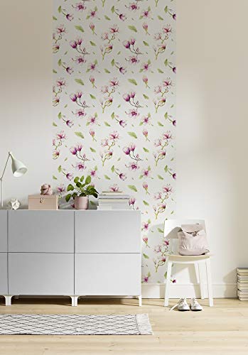 Komar Vlies Fototapete - Magnolia Rapport Panel - Größe 100 x 250 cm (Breite x Höhe) - Wand Tapete Wohnzimmer Schlafzimmer Büro Blumen Artdeco Flur Dekoration Wandbild - P042-VD1 von Komar