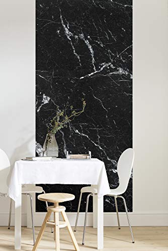 Komar Vlies Fototapete - Marble Nero Panel - Größe 100 x 250 cm (Breite x Höhe) - Wand Tapete Wohnzimmer Schlafzimmer Büro Flur Dekoration Wandbild - P041-VD1 von Komar
