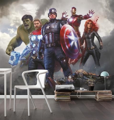 Komar Vlies Fototapete - Marvel Avengers Working Together - Größe 300 x 250 cm - Tapete, Kinderzimmer, Kindertapete Komar Vlies Fototapete - Marvel Avengers Working Together - Größe 300 x 250 cm - Tapete, Kinderzimmer, Kindertapete von Komar