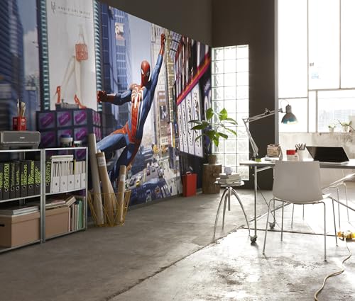 Komar Vlies Fototapete - Marvel Spider-Man City Swing - Größe 400 x 250 cm - Tapete, Kinderzimmer, Kindertapete Komar Vlies Fototapete - Marvel Spider-Man City Swing - Größe 400 x 250 cm - Tapete, Kinderzimmer, Kindertapete von Komar