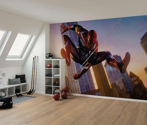 Komar Vlies Fototapete - Marvel Spider-Man Huge Jump - Größe 400 x 250 cm - Kinderzimmer, Kindertapete, Tapete Komar Vlies Fototapete - Marvel Spider-Man Huge Jump - Größe 400 x 250 cm - Kinderzimmer, Kindertapete, Tapete von Komar