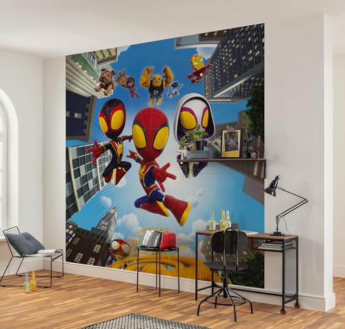 Komar Vlies Fototapete - Marvel Spidey and His Amazing Friends Web Spinners - Größe 250 x 250 cm - Kinderzimmer, Kindertapete, Tapete Komar Vlies Fototapete - Marvel Spidey and His Amazing Friends Web Spinners - Größe 250 x 250 cm - Kinderzimmer, Kindertapete, Tapete von Komar