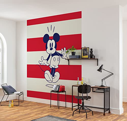 Komar Vlies Fototapete - Mickey Vibrant - Größe 200 x 250 cm (Breite x Höhe) - Disney, Kinderzimmer, Kindertapete, Tapete von Komar