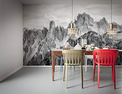 Komar Vlies Fototapete PEAKS, 400 x 250 cm (Breite x Höhe), Tapete, Schlafzimmer, Wohnzimmer, Flur, Design, Dekoration, Wanddeko von Komar