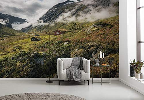 Komar Vlies Fototapete PURE NORWAY | Tapete, XXL, Dekoration, Natur, Landschaft, Schlafzimmer, Wohnzimmer, Büro, Flur | Größe 450 x 280 cm (Breite x Höhe) | SHX9-073 von Komar