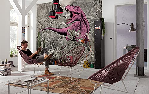 Komar Vlies Fototapete - Pinky - Größe: 350 x 280 cm (Breite x Höhe) - Dino, Dinotapete, Pop-Art, Dinosaurier, Kinderzimmer, Tapete - IAX7-0022 von Komar