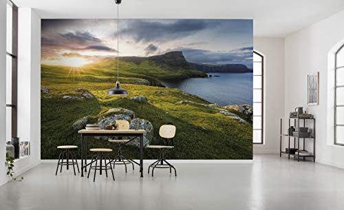 Komar Vlies Fototapete SCOTTISH PARADISE | Tapete, XXL, Dekoration, Natur, Landschaft, Schlafzimmer, Wohnzimmer, Büro, Flur | Größe 450 x 280 cm (Breite x Höhe) | SHX9-080 von Komar