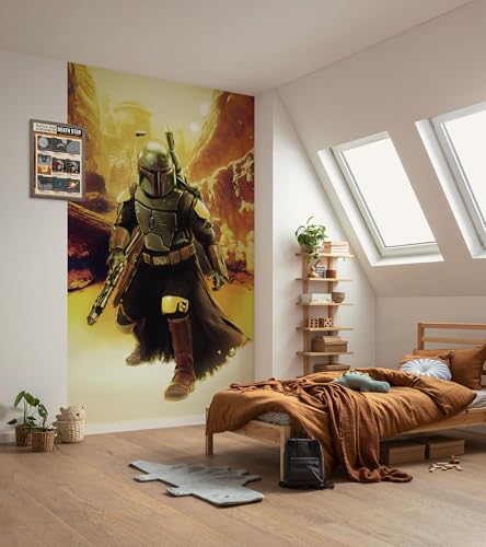 Komar Vlies Fototapete - Star Wars Boba Fett Sneaking Up - Größe 150 x 250 cm - Tapete, Kinderzimmer, Kindertapete von Komar
