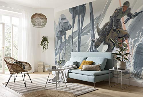 Komar Vlies Fototapete Star Wars Classic RMQ Hoth Battle Ground | Größe: 500 x 250 cm (Breite x Höhe), Bahnbreite 50 cm | Tapete, Wandbild, Dekoration, Kinderzimmer, | DX10-054, bunt von Komar