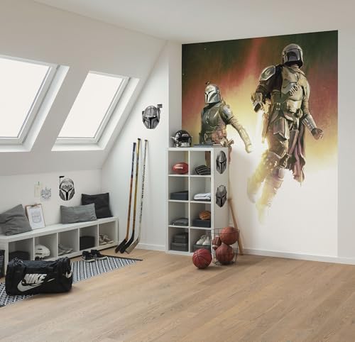Komar Vlies Fototapete - Star Wars The Mandalorian Flight - Größe 200 x 250 cm - Tapete, Kinderzimmer, Kindertapete Komar Vlies Fototapete - Star Wars The Mandalorian Flight - Größe 200 x 250 cm - Tapete, Kinderzimmer, Kindertapete von Komar