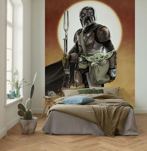 Komar Vlies Fototapete - Star Wars The Mandalorian and Grogu - Größe 200 x 250 cm - Tapete, Kinderzimmer, Kindertapete Komar Vlies Fototapete - Star Wars The Mandalorian and Grogu - Größe 200 x 250 cm - Tapete, Kinderzimmer, Kindertapete von Komar