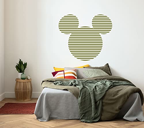 Komar Vlies Fototapete selbstklebend - Mickey Head Stripes - Größe 125 x 125 cm (Breite x Höhe) - Disney, Kinderzimmer, Kindertapete, Tapete, Wandtattoo von Komar