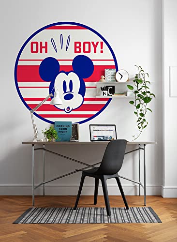 Komar Vlies Fototapete selbstklebend - Mickey Oh Boy - Größe 125 x 125 cm (Breite x Höhe) - Disney, Kinderzimmer, Kindertapete, Tapete, Wandtattoo von Komar