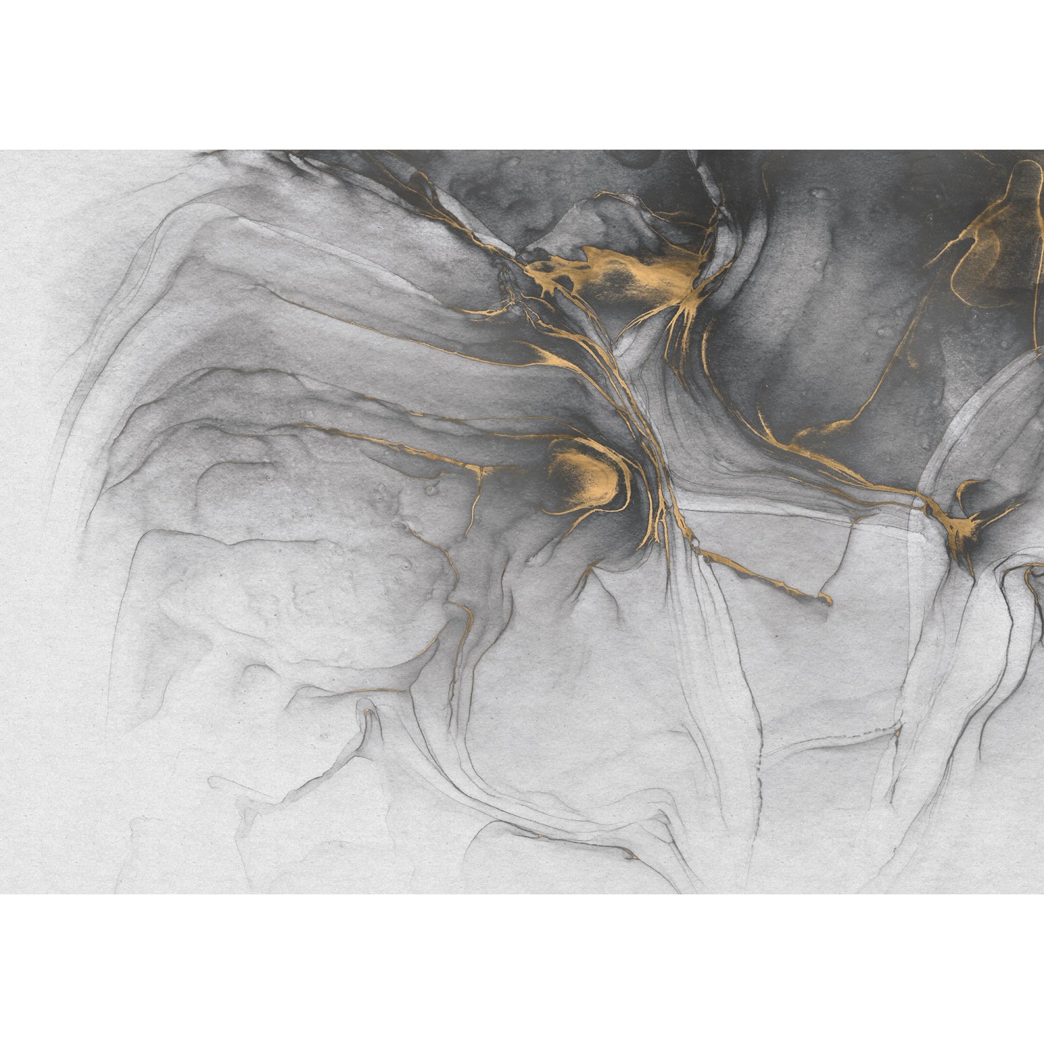 Komar Vliesfototapete Ink Gold Flow 350 cm x 250 cm von Komar