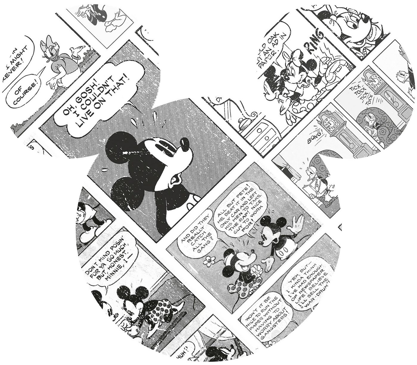 Komar Vliestapete Mickey Head Comic Cartoon, (1 St), 125x125 cm (Breite x Höhe), rund und selbstklebend von Komar