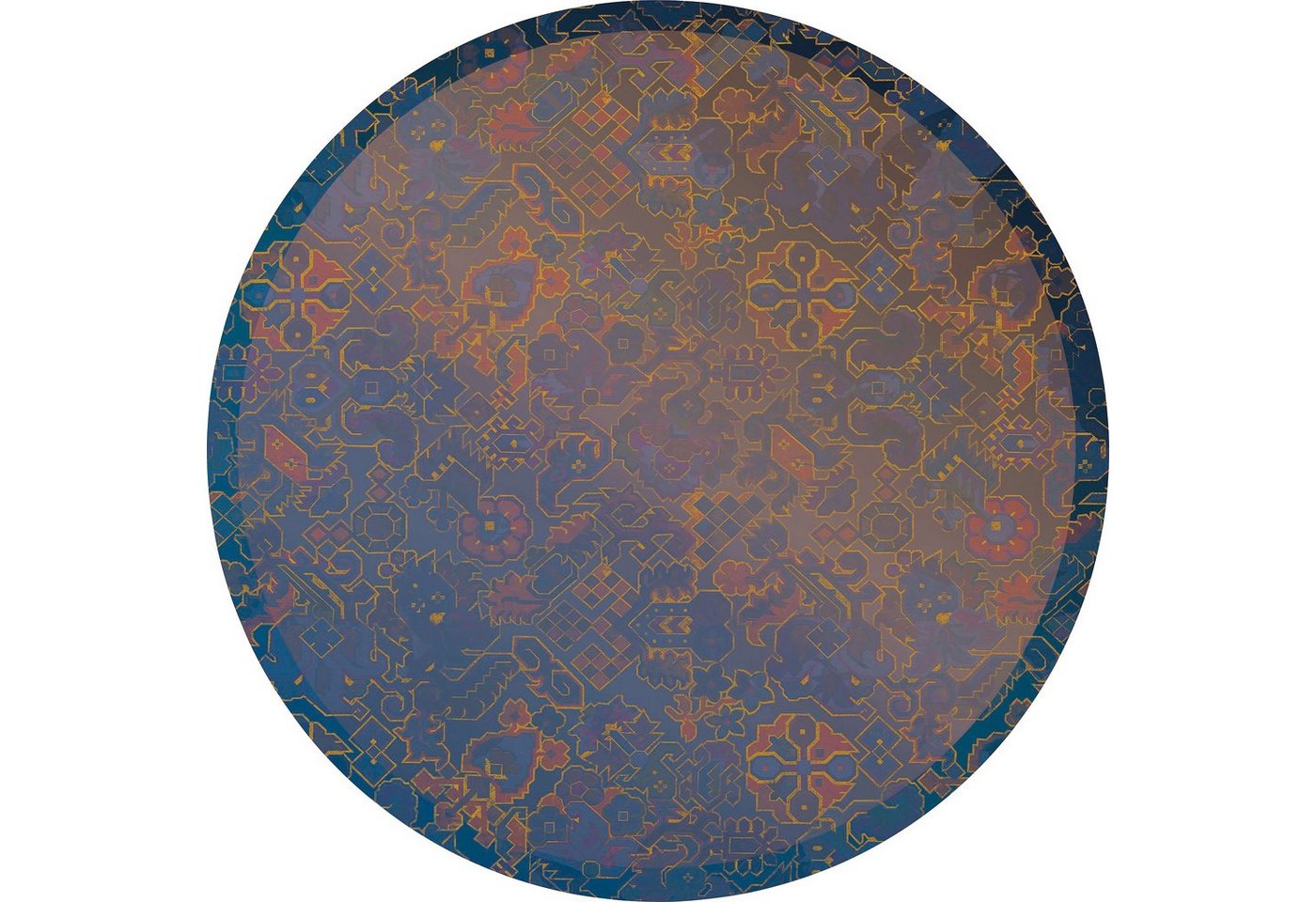 Komar Vliestapete Ornament, 125x125 cm (Breite x Höhe), rund und selbstklebend von Komar