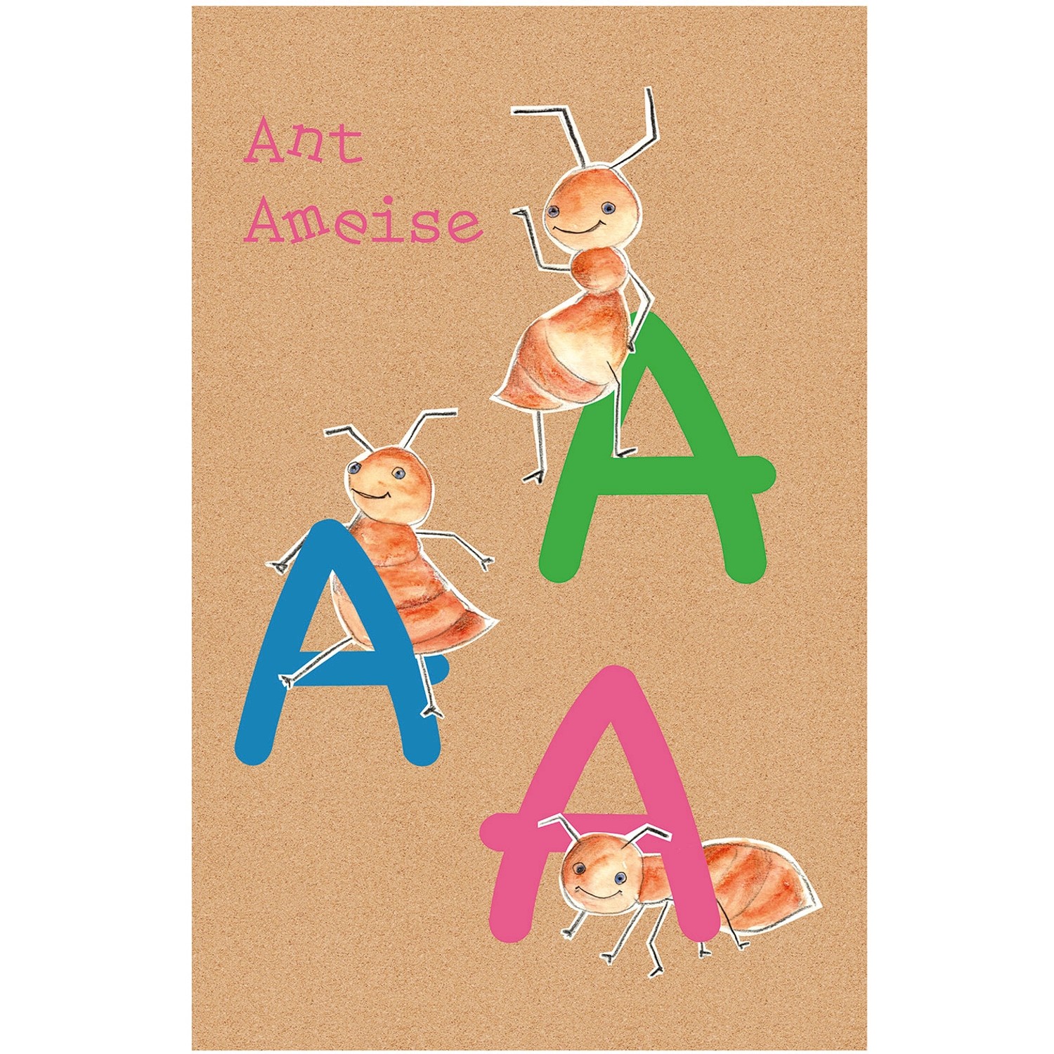 Komar Wandbild ABC Animal A 50 x 70 cm von Komar