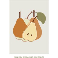Komar Wandbild "Cultivated Pears", (1 St.), Deutsches Premium-Poster Fotopapier mit seidenmatter Oberfläche und hoher Lichtbeständigkeit. Für fotorealistische Drucke mit gestochen scharfen Details und hervorragender Farbbrillanz. von Komar