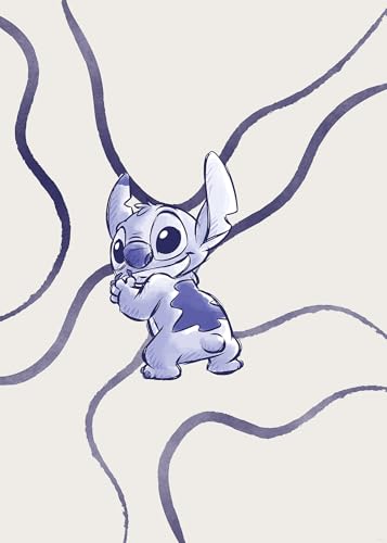 Komar Wandbild- Disney Lilo and Stitch Brave and Wild - Größe 50 x 70 cm - Poster, Kinderzimmer, Dekoration - gerollt ohne Rahmen, Beige,Lila von Komar