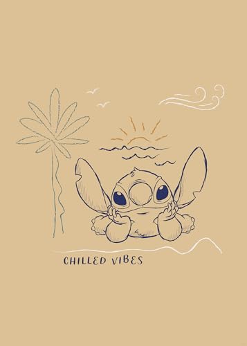 Komar Wandbild- Disney Lilo and Stitch Chilled Vibes - Größe 50 x 70 cm - Poster, Kinderzimmer, Dekoration - gerollt ohne Rahmen, Orange von Komar