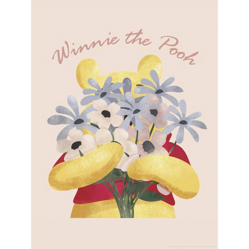 Komar Wandbild Disney Winnie the Pooh Into The Blooms 30 cm x 40 cm Gelb von Komar