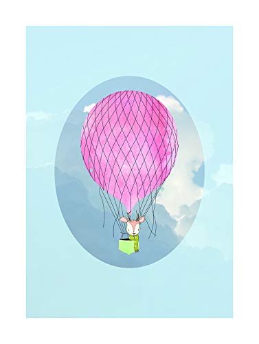 Komar Wandbild | Happy Balloon Blue | Poster, Bild, Wohnzimmer, Schlafzimmer, Kinderzimmer, Dekoration, Kunstdruck | ohne Rahmen | P038C-30x40 | Größe: 30 x 40 cm (Breite x Höhe) von Komar