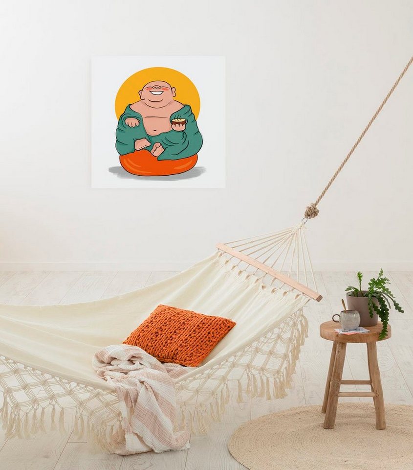Komar Leinwandbild Happy Buddy - Größe 60 x 60 cm, Natur (1 St), Keilrahmenbild mi Echtholzrahmen von Komar